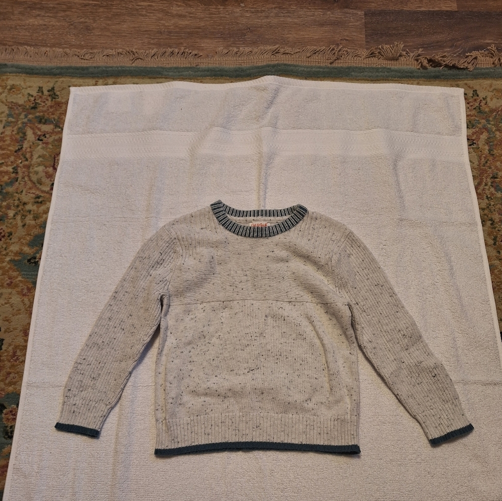 Cat & Jack Boy's Light Gray Sweater with Dark Trim